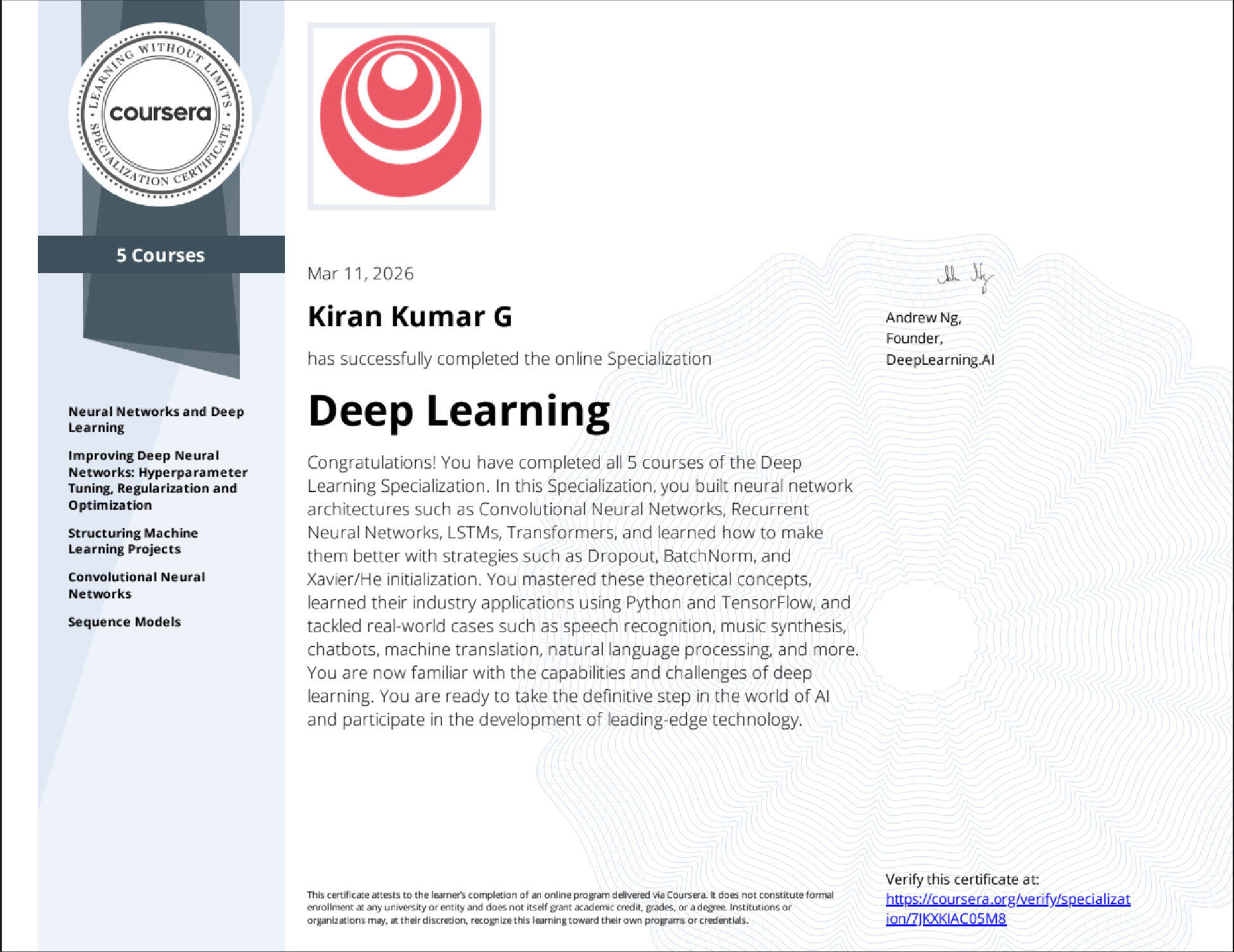 Coursera Certificate 3
